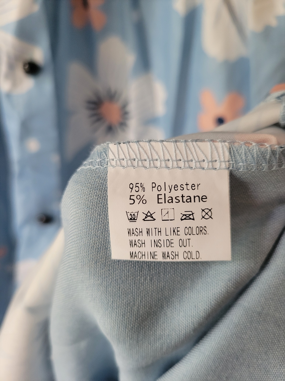 Blue Button-Up Floral Print Short Sleeve Maxi Dress Women's Size 3X Casual - Picture 8 of 15